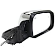 Passenger Side Mirror, Power Adjust, Heated, Power Folding, Chrome, In-housing Signal Light, With Memory, With Puddle Light, No Auto-Dimming, With Blind Spot Detection in Glass