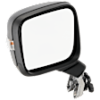 Driver Side Mirror, Power Adjust, Manual Folding, Heated, Textured Black, In-housing Signal Light, No Memory, No Puddle Light, No Auto-Dimming, No Blind Spot Feature