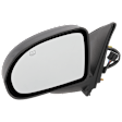 Driver Side Mirror, Power Adjust, Heated, Manual Folding, Textured Black, No Signal Light, No Memory, No Puddle Light, No Auto-Dim, No Blind Spot Feature