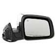 Passenger Side Mirror, Power Adjust, Heated, Manual Folding, Chrome, In-housing Signal Light, With Memory, No Puddle Light, No Auto-Dim, No Blind Spot Feature