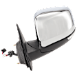 Driver Side Mirror, Power Adjust, Heated, Manual Folding, Chrome, In-housing Signal Light, With Memory, No Puddle Light, No Auto-Dim, With Blind Spot Detection in Glass