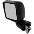 2021 Jeep Wrangler - Driver Side Mirror, Manual Adjust, Non-Heated, Textured Black, Manual Folding, No Signal Light, No Blind Spot Feature, No Memory, No Puddle Light, No Auto-Dim
