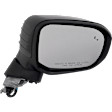 Passenger Side Mirror, Power Adjust, Manual Folding, Heated, Paintable, In-housing Signal Light, No Memory, No Puddle Light, No Auto-Dimming, With Blind Spot Detection in Glass