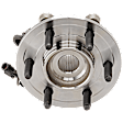 Rear, Driver or Passenger Side Wheel Hub, With Bearing, With Sensor, 6 x 5.31 in. Bolt Pattern