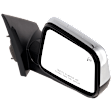 Passenger Side Mirror, Power Adjust, Manual Folding, Heated, Chrome, No Signal Light, No Memory, With Puddle Light, No Auto-Dimming, No Blind Spot Feature