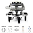 Front, Driver or Passenger Side Wheel Hub, with Bearing, 5 x 4.5 in. Bolt Pattern, 4WD
