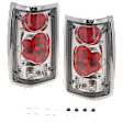 Driver and Passenger Side Halogen Tail Light, Without bulb(s), Clear Lens, Chrome Interior