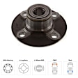 Rear, Driver or Passenger Side Wheel Hub, With Bearing, 4 x 4.5 in. Bolt Pattern, FWD