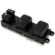 Front, Driver Side Window Switch, Black, 6-Button