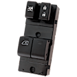 Front, Driver Side Window Switch, Black, 4-Button
