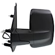 2012-2021 Nissan NV3500 - Driver Side Mirror, Power Adjust, Heated, Manual Folding, Textured Black, No Signal Light, No Memory, No Puddle Light, No Auto-Dim, With Blind Spot Glass