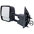Driver Side Towing Mirror, Power Adjust, Heated, Manual Folding, Chrome, No Signal Light, No Memory, No Puddle Light, No Auto-Dim, With Blind Spot Glass
