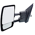 Driver Side Towing Mirror, Power Adjust, Heated, Manual Folding, Chrome, No Signal Light, No Memory, No Puddle Light, No Auto-Dim, With Blind Spot Glass