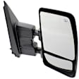Passenger Side Towing Mirror, Power Adjust, Heated, Manual Folding, Chrome, No Signal Light, No Memory, No Puddle Light, No Auto-Dim, With Blind Spot Glass
