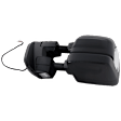 2017-2019 Nissan Titan - Driver Side Towing Mirror, Upper - Power Adjust, Lower - Manual Adjust, Heated Upper Glass; Non-Heated Lower Glass, Manual Folding, Textured Black, In-housing Signal Light, With Memory