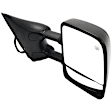 Passenger Side Towing Mirror, Power Adjust, Heated, Manual Folding, Textured Black, No Signal Light, No Memory, No Puddle Light, No Auto-Dim, With Blind Spot Glass