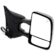 Passenger Side Towing Mirror, For Models With Towing Package, Power Adjust, Heated, Manual Folding, Chrome, No Signal Light, With Memory, With Blind Spot Glass