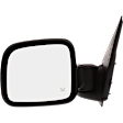 Driver Side Mirror, Power Adjust, Manual Folding, Heated, Textured Black, No Signal Light, No Memory, No Puddle Light, No Auto-Dimming, No Blind Spot Feature