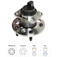 Rear, Driver or Passenger Side Wheel Hub, With Bearing, With Sensor, 5 x 4.52 in. Bolt Pattern
