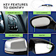 Passenger Side Mirror, Power, Manual Folding, Heated, Textured Black, Without Signal Light, Without memory, Without Puddle Light, Without Auto-Dimming, Without Blind Spot Feature