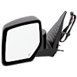 Driver Side Mirror, Power Adjust, Manual Folding, Heated, Textured Black, No Signal Light, No Memory, No Puddle Light, No Auto-Dimming, No Blind Spot Feature