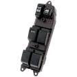 Front, Driver Side Window Switch, Black, 6-Button