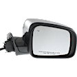 2011 Jeep Grand Cherokee - Passenger Side Mirror, Power Adjust, Heated, Chrome, Manual Folding, In-housing Signal Light, No Blind Spot Feature, With Memory, No Puddle Light, No Auto-Dimming