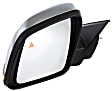 Driver Side Mirror, Power Adjust, Heated, Manual Folding, Chrome, In-housing Signal Light, With Memory, No Puddle Light, No Auto-Dim, With Blind Spot Detection in Glass