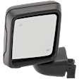 Driver Side Mirror, Power Adjust, Heated, Manual Folding, Textured Black, No Signal Light, No Memory, No Puddle Light, No Auto-Dimming, With Blind Spot Detection in Glass