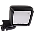2022 Jeep Wrangler - Passenger Side Mirror, Power Adjust, Heated, Textured Black, Manual Folding, No Signal Light, With Blind Spot Detection in Glass, No Memory, No Puddle Light, No Auto-Dimming