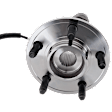 Front, Driver or Passenger Side Wheel Hub, With Bearing, With Sensor, 5 x 4.5 in. Bolt Pattern, 4WD