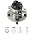 Front, Driver or Passenger Side Wheel Hub, With Bearing, With Sensor, 5 x 4.5 in. Bolt Pattern