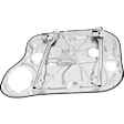 Sedan Front, Driver Side Power Window Regulator, With Motor