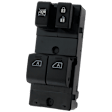 Front, Driver Side Window Switch, Black, 4-Button