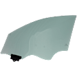 Front, Passenger Side Door Glass, Green Tint, USA Built Vehicle, For Models With Acoustic Interlayer, Replaces NAGS Number FD26872GTY
