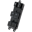 Front, Driver Side Window Switch, Black, 19-Prong Blade Male Terminal, 1 Female Connector