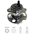 Rear, Driver Side Wheel Hub, With Bearing, 5 x 4.5 in. Bolt Pattern, FWD