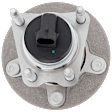 Rear, Driver or Passenger Side Wheel Hub, 5 Lugs, With Bearing, With Sensor