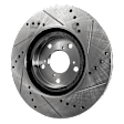 Front, Driver or Passenger Side Brake Disc, Cross-drilled and Slotted, Vented, 5 Lugs, 12.6 In