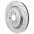 Rear, Driver or Passenger Side Brake Disc, Cross-drilled and Slotted, Vented, 5 Lugs, 14.37 in. Disc Diameter, Pro-Line Series