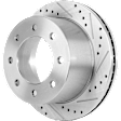 2011-2019 Chevrolet Silverado 3500 HD - Rear, Driver or Passenger Side Brake Disc, Cross-drilled and Slotted, Vented, 8 Lugs, Dual Rear Wheel, Pro-Line Series
