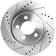 2016 Chrysler 300 - Front, Driver or Passenger Side Brake Disc, Natural Finish, Cross-drilled and Slotted, Vented, 5 Lugs, 320.04 mm, RWD,  Single Piston Front Caliper, Solid Rear Disc, Except Police Package, 3.6L 6Cyl