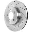 2016 Chrysler 300 - Front, Driver or Passenger Side Brake Disc, Natural Finish, Cross-drilled and Slotted, Vented, 5 Lugs, 320.04 mm, RWD,  Single Piston Front Caliper, Solid Rear Disc, Except Police Package, 3.6L 6Cyl