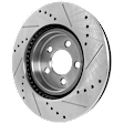2016 Chrysler 300 - Front, Driver or Passenger Side Brake Disc, Natural Finish, Cross-drilled and Slotted, Vented, 5 Lugs, 320.04 mm, RWD,  Single Piston Front Caliper, Solid Rear Disc, Except Police Package, 3.6L 6Cyl