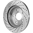 Front, Driver or Passenger Side Brake Disc, Cross-drilled and Slotted, Vented, 5 Lugs, 335.79 mm