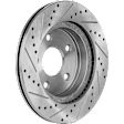 Front, Driver or Passenger Side Brake Disc, Cross-drilled and Slotted, Vented, 5 Lugs, 335.79 mm