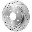 Rear, Driver or Passenger Side Brake Disc, Cross-drilled and Slotted, Solid, 5 Lugs, 305mm Rear Disc, Pro-Line Series