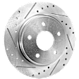 Rear, Driver or Passenger Side Brake Disc, Cross-drilled and Slotted, Solid, 5 Lugs, 305mm Rear Disc, Pro-Line Series