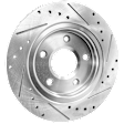 Rear, Driver or Passenger Side Brake Disc, Cross-drilled and Slotted, Solid, 5 Lugs, 305mm Rear Disc, Pro-Line Series