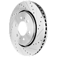 Front, Driver or Passenger Side Brake Disc, Cross-Drilled and Slotted, Vented, 6 Lugs, 13.78 in. Disc Diameter